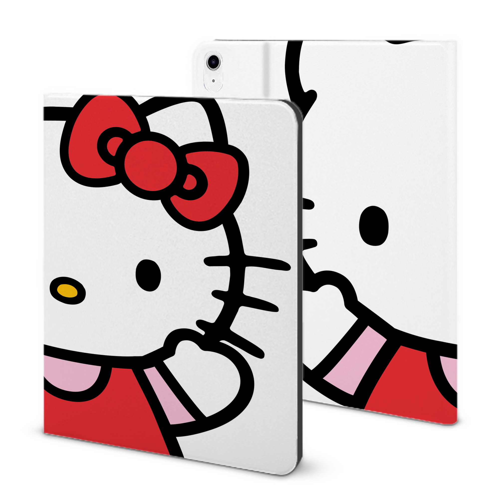 （画像用） Hello Kitty ハローキティ IPad ケース ブック型 PUレザー TPU 耐衝撃 軽量 薄型 ペン収納なし 全面保護 IPad 各モデル対応